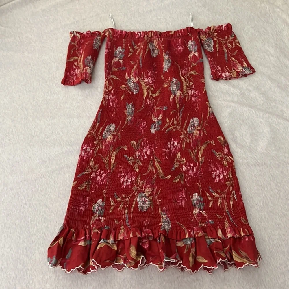 Zimmermann Corsair Iris Shirred Linen And Cotton Blend Dress - Picture 2 of 8